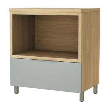 Imagem de Armário Balcão De Cozinha 1 Gaveta 1 Nicho Para Forno 100% Mdf Mariah Madeirado / Verde