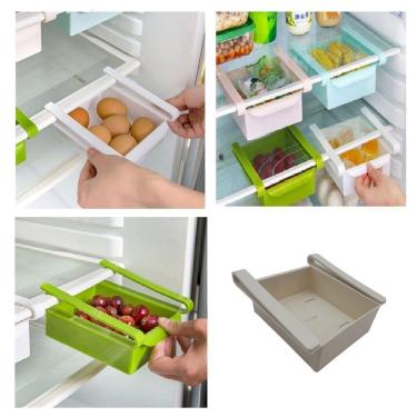 Imagem de Gaveta Para Geladeira Multiuso Organizador Para Legumes Verduras Refrigerador Acessorios Maquiagem Portatil Cor:verde