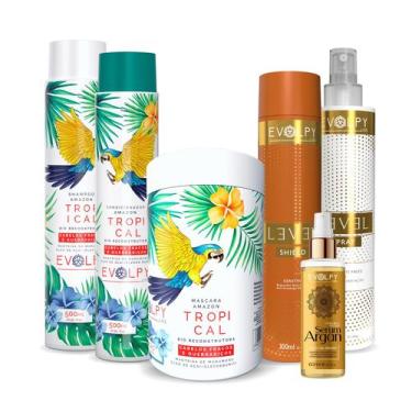 Imagem de Kit profissional de blindagem capilar 6 etapas - evolpy liss