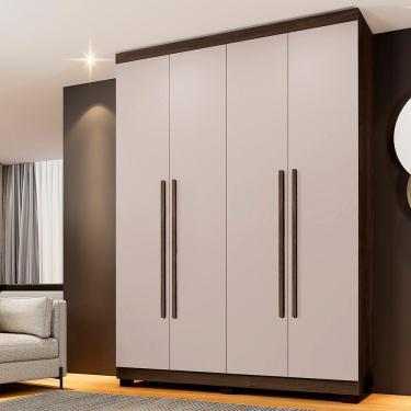 Imagem de Roupeiro New Supremo 4 Portas E 3 Gavetas Imbuía/off