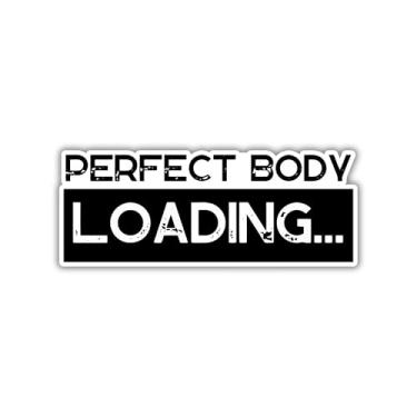 Imagem de Adesivo de carregamento corporal perfeito, design motivacional de fitness com barra de carregamento, vinil durável para laptops, garrafas de água, notebooks, equipamentos de academia