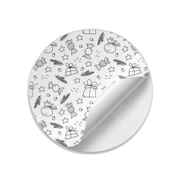 Imagem de Ladrilho Decorativo de Cerâmica Natalino com Estampa de Galhos e Doces