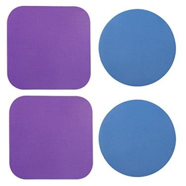 Imagem de 4 peças de almofadas para abridor de jarras, garras de borracha multifuncionais para idosos com mãos fracas porta-copos de cozinha (azul, roxo)