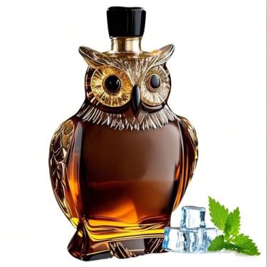 Imagem de Garrafa de uísque engraçada de 200 ml, garrafa de vinho de coruja, bonita, gravada, personalizada, criativa, garrafa de vidro, decoração de bar, presente para homens, pai, marido, amante de álcool
