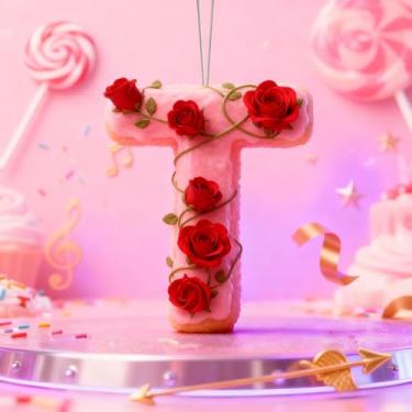 Imagem de Enfeites de Natal A-Z Cristal Pendurado, Dia dos Namorados, Letra T, Enfeites de Árvore de Natal, Decoração de Carro e Casa - Decoração Artesanal de Acrílico de Natal, Ideias de Troca de Presentes