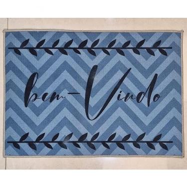 Imagem de Tapetes de Porta Bem Vindo 40x55cm Poliéster Capacho Decorativo para Entrada Casa Varanda(1)