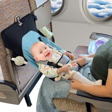 Imagem de Cama de avião para bebê, itens essenciais de viagem para voar, extensor de descanso de pé portátil para assento de avião essencial para bebês