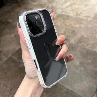 Imagem de Capa de celular com alça de pulso para iPhone 16E 14 15 16 Plus 11 12 13 16 Pro Max, capa magnética transparente à prova de choque, B branca, para iPhone 16 Pro