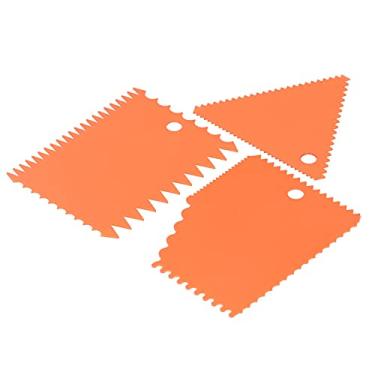 Imagem de GLOGLOW Conjunto de Raspador de Creme de Bolo de Espátula de Alimentos, 3 Peças de Plástico Mais Suave para Produtos de Cozimento de Decoração (Laranja)