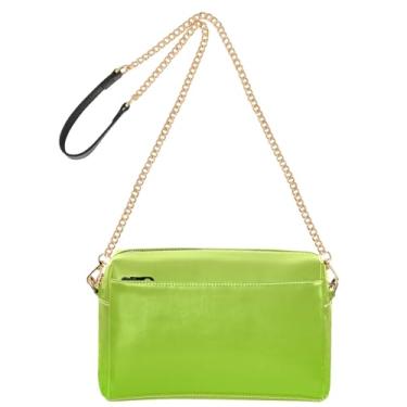 Imagem de Bolsa tiracolo feminina bolsa para celular linda bolsa de ombro de couro PU com alça de corrente abacate verde fruta gradiente