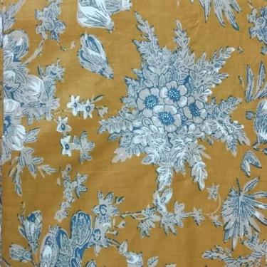 Imagem de Tecido estampado bloco à mão da Yard PRECUT 100% algodão 100% algodão tecido indiano leve para fazer tops de vestidos de verão Tecido indiano para artesanato Home Decore. (Design 118, 1 metro