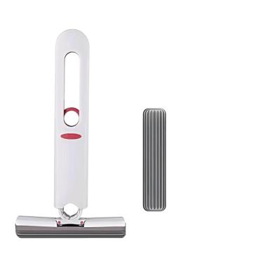 Imagem de Mini esfregão de limpeza portátil, sistema de limpeza de uso úmido e seco para banheiro, cozinha, mesa, vidro, sala de estar, carro (2 cabeças de esponja + 1 alça de aperto)