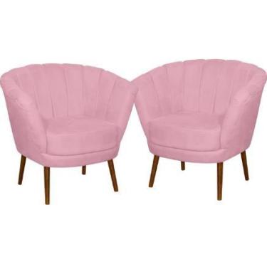 Imagem de Kit 02 Poltrona Pétala Flor Decorativa Suede - Sonho das Poltronas, Ro