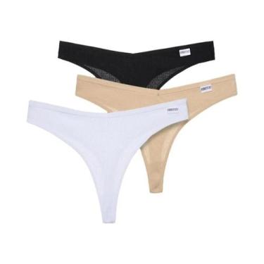 Imagem de Conjunto De 3 Calcinhas G-string De Algodão Waffle Sexy Para Mulheres,