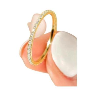 Imagem de Anel Empilhável Simples De Prata Esterlina 925 Com Zircônia Completa D