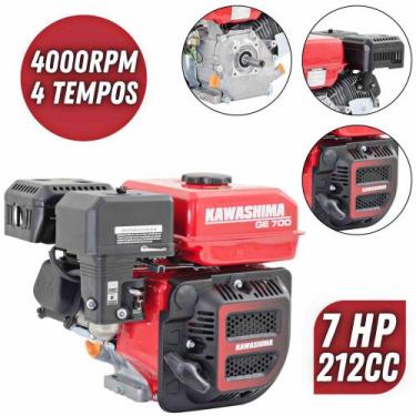 Imagem de Motor Estacionário Robusto Kawashima GE-700 4 Tempos 212cc 7HP À Gasol