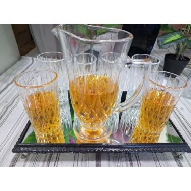 Imagem de Conjunto de 7 peças, 1 jarra de 1 litro mais 6 copos de 300 ml - LYOR