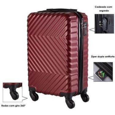 Imagem de Mala de bordo capacidade 10kg padrão anac denver - Ultra Leve, Vinho