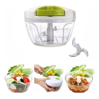 Imagem de Mini processador de alimentos manual com 3 lâminas 123útil
