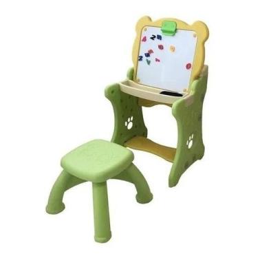 Imagem de Mesa didática infantil 2em1 c lousa magnética canetas verde - Importwa