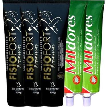 Imagem de Kit 3 Pomada Massageadora Fisiofort Premium 150g + 2 Creme Para Massag