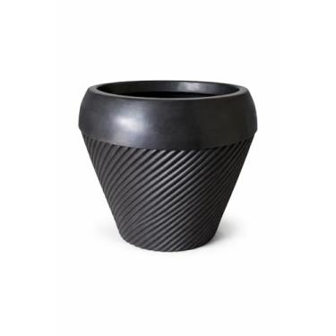 Imagem de VASOS POLIETILENO BOJO LINEAR DECORATIVO P/PLANTAS/JARDINS/ESCRITÓRIOS LUXO (PRETO)