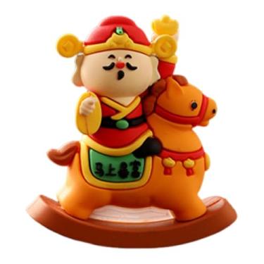 Imagem de Generic Cavalo de Balanço da Riqueza Ornamento Pequena Estátua de Mesa Escultura Decorativa Fofa para Estante Carro Quarto Presente de Ano, Cavalo Laranja