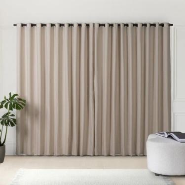 Imagem de Cortina Quarto Sala em Tecido Rústico Fio Tinto Premium 4,00m x 2,70m 