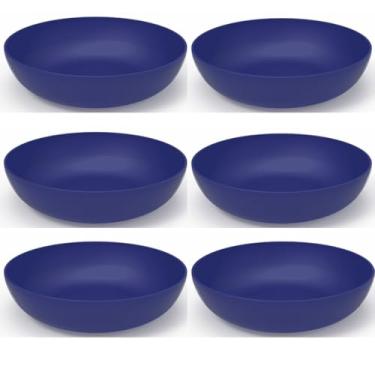 Imagem de Kit 6 Pratos Fundos Resistentes – Ideal para Refeições Domésticas, Jantares e Eventos Casuais (6 pratos fundos Mirtilo)