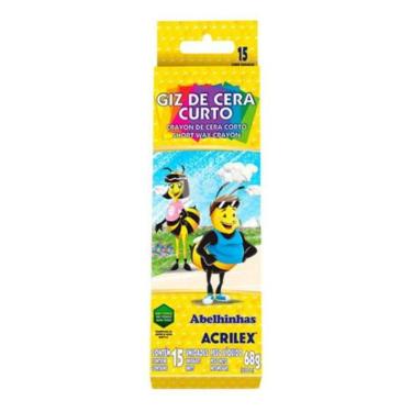 Imagem de Giz De Cera Curto C/15 Cores ACRILEX