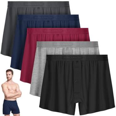 Imagem de Shorts boxer masculinos IGOLUMON Bamboo Rayon, pacote com 5 unidades, 