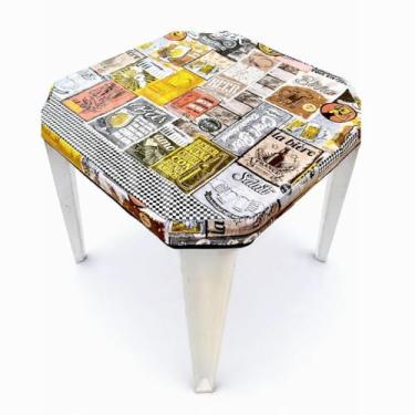 Imagem de Kit 6 Capas Mesa 70x70 Plástico Impermeável Estampada,Bar Restaurante Lanchonete para Proprietários(KIT 6 CAPAS LANCHONETE BEER)