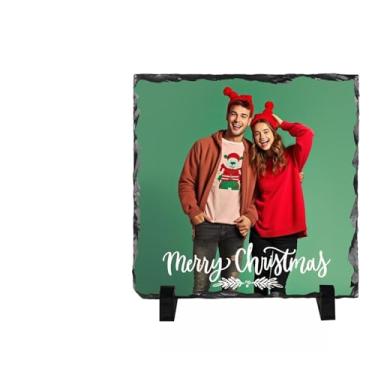Imagem de Oirquent Placa de decoração de Natal personalizada Quepitty - Presente com foto de ardósia personalizada para vovó, família e amigos | Lembrança emocionante de férias