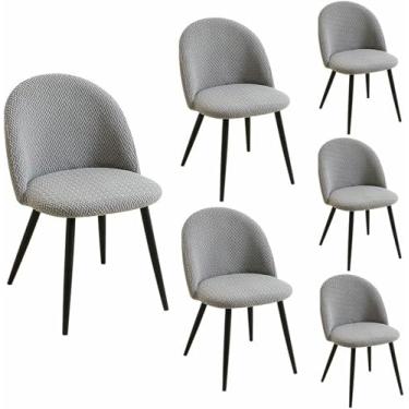 Imagem de Conjunto de 2 capas para cadeiras de sala de jantar, capas protetoras para cadeiras com encosto curvo e sem braços, ideais para cozinha, escritório e sala de estar.