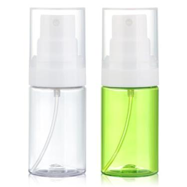 Imagem de Gungtien Pacote com 2 frascos de spray de viagem pequenos de 38 g, frascos de spray de névoa fina, portátil, recarregáveis, conjunto de frascos de viagem de plástico para toners, perfume, água de