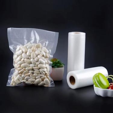 Imagem de Kit 6x Rolo de Saco a Vácuo para Seladora 15cm x 5m Conservação de Alimentos Ideal P/Carnes Vegetais Embalagem Gofrada