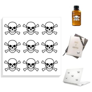 Imagem de 180 peças de adesivos de papel autoadesivos, adesivo decorativo de selagem com estampa de crânio para álbum de fotos faça você mesmo, álbum de recortes, decoração de álbum de recortes ou suprimentos