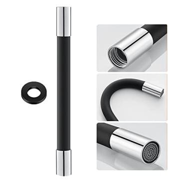 Imagem de Extensão de Manguito Aspersão Torneira Flexível 360 Graus com Juntas à Prova Vazamento Borbulhador Tubo Silicone Extenso