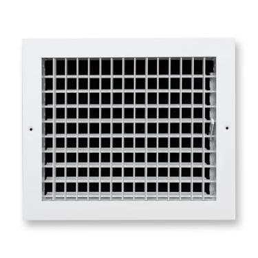 Imagem de Serve para grade de suprimento de ar ajustável de alumínio com abertura de duto 12x10 da Handua | À prova de ferrugem | Grade de cobertura de ventilação de registro para parede lateral e teto | Branco