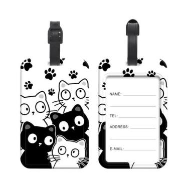 Imagem de Mochila De Viagem Com Estampa De Gatos E Dinossauros, Porta-Cartão De 