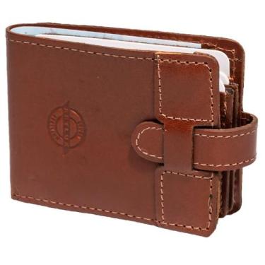 Imagem de Carteira Slim Porta Cartões em Couro Artlux 970, Pinhão