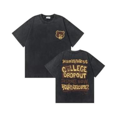 Imagem de Camiseta Masculina Oversized Vintage Com Estampa De Urso De Formatura 