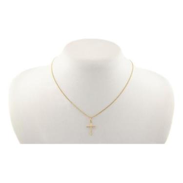 Imagem de Pingente Cruz Palito Ouro 18k 750 P Certificado De Garantia - PINGENTE