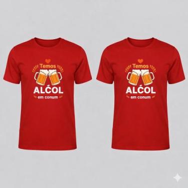 Imagem de Camiseta Carnaval Básica Colorida Alta Qualidade - Trajano Store, Verm