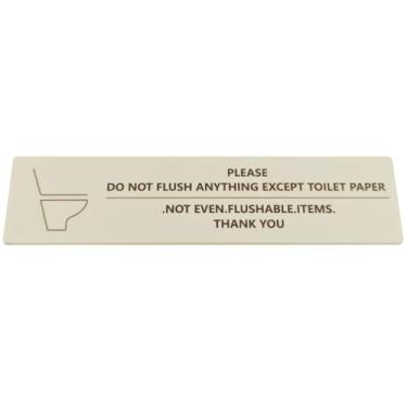 Imagem de Please Do Not Flush Anything Except Toilet Paper Sign Extended Toilet Graphic Minimalista Design 2025 upgrade, Ai rbnb, Lembrete essencial para aluguel de curto prazo escritório banheiro (Branco)