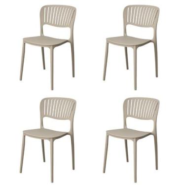 Imagem de Kit 4 Cadeiras Empilhável Inmetro Havana Fratini Polipropileno Fendi S