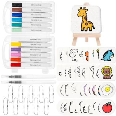 Imagem de Kit de pintura de textura de espuma mágica 65/41 peças, tinta mágica inchada, conjunto de desenho 3D, materiais de arte DIY, papel de textura de espuma com pincel de água de 12 cores, esponja de lona