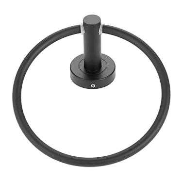 Imagem de HHHJQFAAT Suporte de toalha preto montado na parede de aço inoxidável para banheiro suporte de toalha de mão ferragens de banheiro