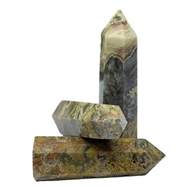 Imagem de Decoração de casa 1 peça de cristal natural ágata louca feita à mão varinha ponto cristal torre artesanato para decoração cristal (tamanho : 9-10 cm)