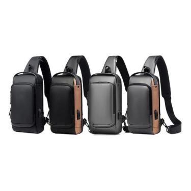 Imagem de Mochila De Ombro Estilosa Bag Compacta Anti Furto Trava De Código Usb 